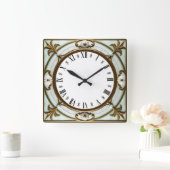 Art Deco スクエア壁時計 (ホーム)