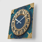 Art Deco スクエア壁時計 (傾斜)