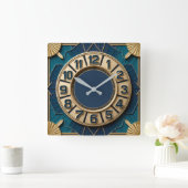 Art Deco スクエア壁時計 (ホーム)