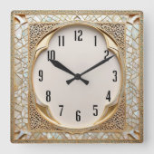 Art Deco スクエア壁時計 (正面)