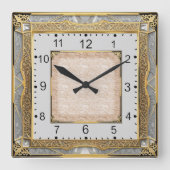 Art Deco スクエア壁時計 (正面)