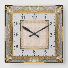 Art Deco スクエア壁時計
