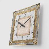 Art Deco スクエア壁時計 (傾斜)