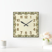 Art  Deco スクエア壁時計 (ホーム)