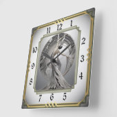 Art Deco  スクエア壁時計 (傾斜)