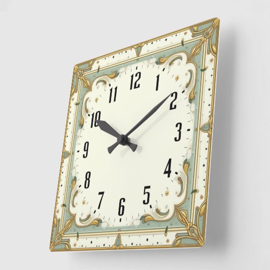 Art Deco スクエア壁時計 (傾斜)