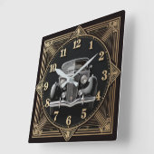 Art Deco スクエア壁時計 (傾斜)