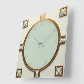 Art Deco スクエア壁時計 (傾斜)