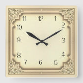 Art Deco スクエア壁時計 (正面)