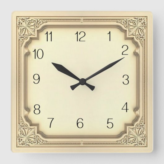 Art Deco スクエア壁時計 (正面)