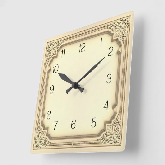 Art Deco スクエア壁時計 (傾斜)