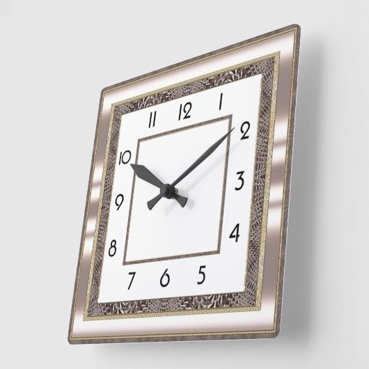 Art Deco スクエア壁時計 (傾斜)