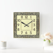 Art Deco スクエア壁時計 (ホーム)