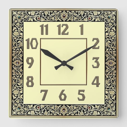 Art Deco スクエア壁時計 (正面)