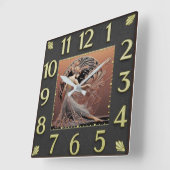 Art Deco スクエア壁時計 (傾斜)