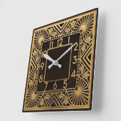 Art Deco スクエア壁時計 (傾斜)