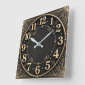 Art Deco スクエア壁時計 (傾斜)