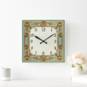 Art Deco スクエア壁時計 (ホーム)