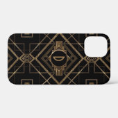 Art deco,テンプレート,名前ロゴ,ヴィンテージ,金ゴールド,黒,20' Case-Mate iPhoneケース (裏面 (横))