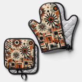 Art Deco 鍋つかみ&鍋敷きセット (正面/裏面)