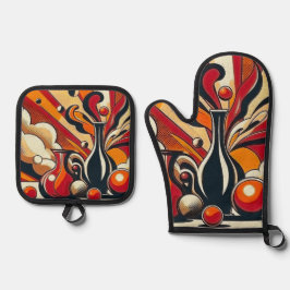 Art Deco 鍋つかみ&鍋敷きセット