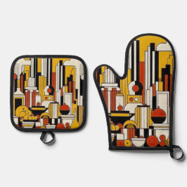 Art Deco 鍋つかみ&鍋敷きセット