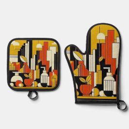 Art Deco 鍋つかみ&鍋敷きセット