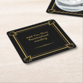 Art Deco 1920 style personalized coaster スクエアペーパーコースター (アングル)