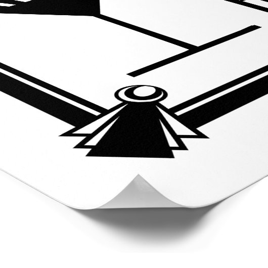 Art Deco 20's style "Cocktail Bar sign BLACK ポスター (角)