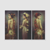 Art Deco 3 Elegant Women Panel FA3L Decoupage 薄葉紙 (正面)