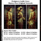 Art Deco 3 Elegant Women Panel FA3R Decoupage 薄葉紙