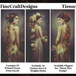 Art Deco 3 Elegant Women Panel FA3R Decoupage 薄葉紙