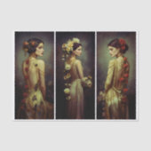 Art Deco 3 Elegant Women Panel FA3R Decoupage 薄葉紙 (正面)