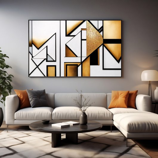 Art Deco Abstract Gold and Black ポスター