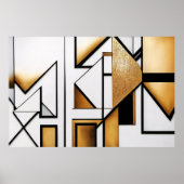 Art Deco Abstract Gold and Black ポスター (正面)