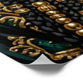 Art Deco Afrofuturism Emerald Gold Black Queen ポスター (角)