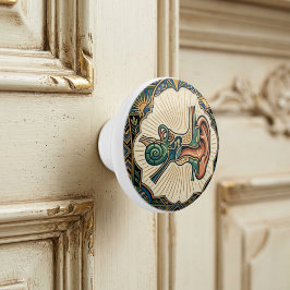 Art Deco Anatomical Ear Laryngology セラミックノブ