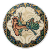 Art Deco Anatomical Ear Laryngology  セラミックノブ (正面)
