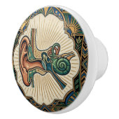 Art Deco Anatomical Ear Laryngology  セラミックノブ (右)