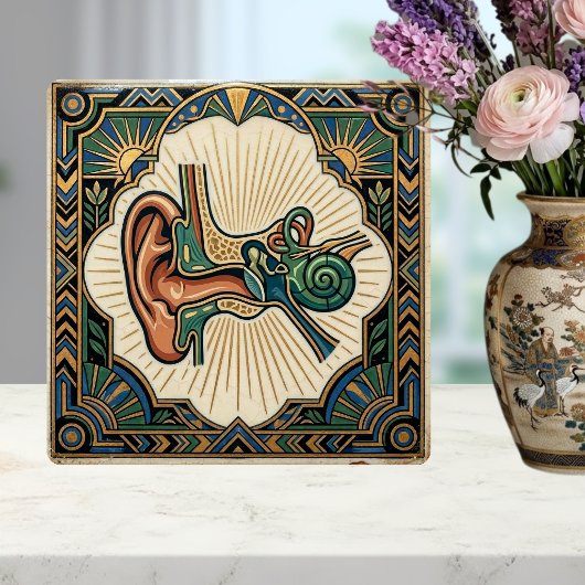 Art Deco Anatomical Ear Laryngology  タイル