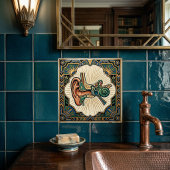 Art Deco Anatomical Ear Laryngology  タイル