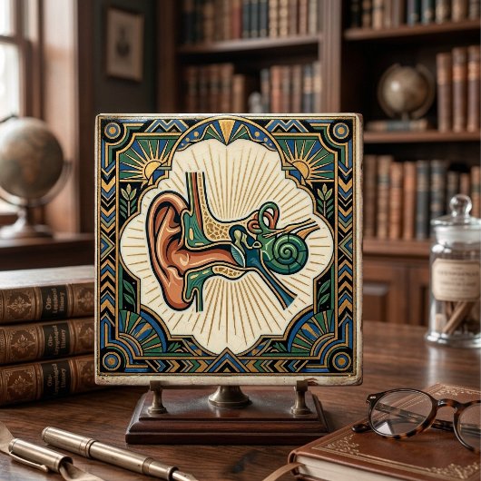 Art Deco Anatomical Ear Laryngology タイル