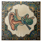 Art Deco Anatomical Ear Laryngology  タイル (正面)