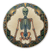 Art Deco Anatomical Human Skeleton Bones セラミックノブ (正面)