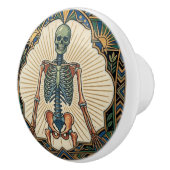 Art Deco Anatomical Human Skeleton Bones セラミックノブ (右)