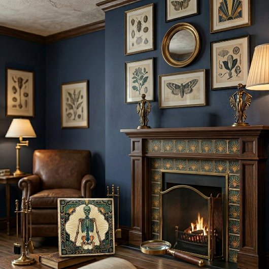 Art Deco Anatomical Human Skeleton Bones タイル