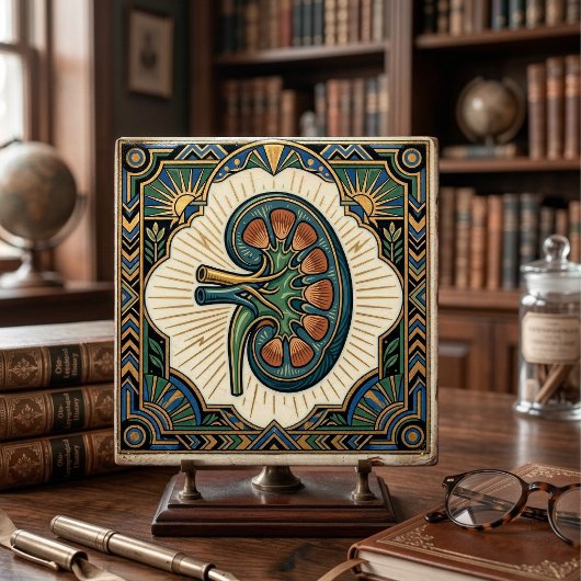 Art Deco Anatomical Kidney Nephrology タイル
