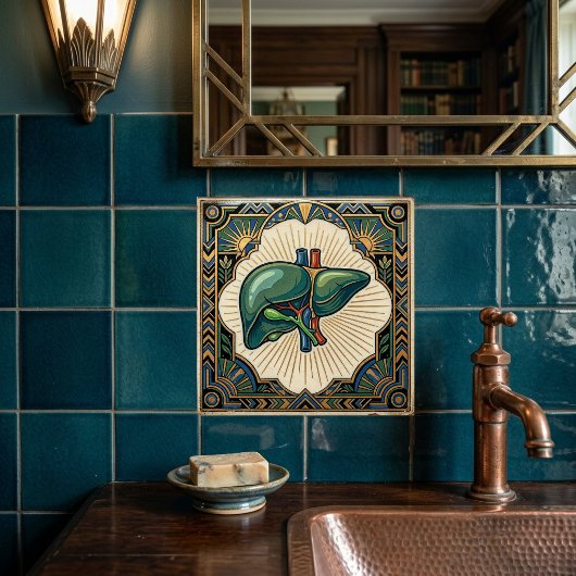 Art Deco Anatomical Liver タイル
