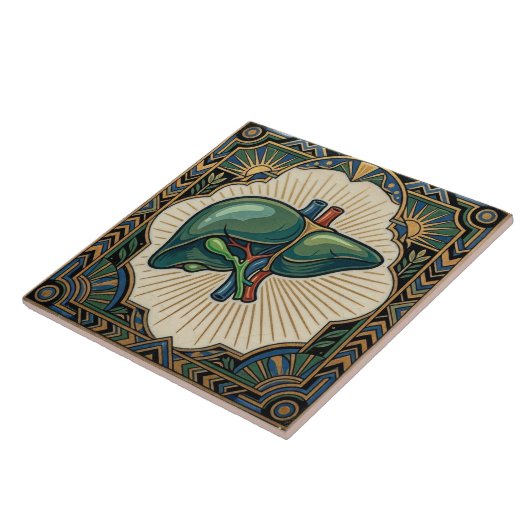 Art Deco Anatomical Liver タイル (側面)