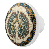 Art Deco Anatomical Lungs Pulmonology セラミックノブ (右)